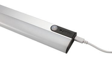 Integral LED SensorLux – shrankleuchte mit bewegungsmelder und wiederaufladbarem akku – 26,1 x 1,4 x 4,5 cm – 1,2 W LED inkl. – aluminium