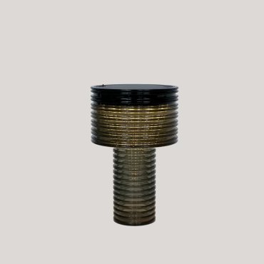 New Garden Ambar - aufladbare Tischleuchte mit Solarantrieb und Akku, inklusive Fernbedienung - Ø 16 x 25 cm - weiß 3,6W LED inkl. - IP44 - grau