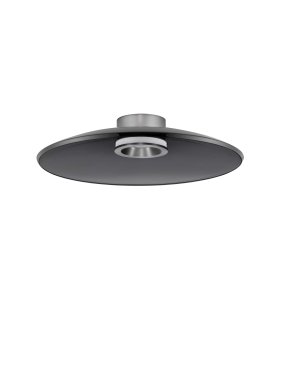 Nova Luce Esti - deckenleuchte - Ø 50 x 10,6 cm - 33W dimmbar LED inkl. - gebürstetes nickel und rauchglas