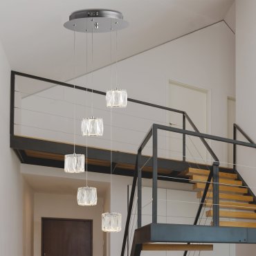 Searchlight Maxim - Pendelleuchte - Ø 30 x 120 cm - 5 x 5W dimmbare LED inkl - Chrom