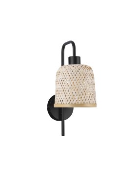 Nova Luce Intra - wandleuchte - Ø 16 x 36 cm - Bambus natur und Schwarz