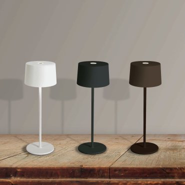ONE Light Portable Trendy Light - Tischleuchte für den Außenbereich - wiederaufladbar über USB-Kabel - Ø 11 x 35 cm - 3,3W dimmbare LED inkl. - IP65 - weiß