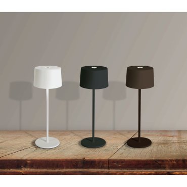 ONE Light Portable Trendy Light - Tischleuchte für den Außenbereich - wiederaufladbar über USB-Kabel - Ø 11 x 35 cm - 3,3W dimmbare LED inkl. - IP65 - rostbraun