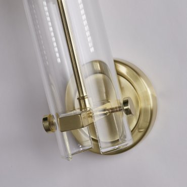 Searchlight Scope - Wandleuchte - 10 x 29 cm - IP44 - Messing satiniert und transparent
