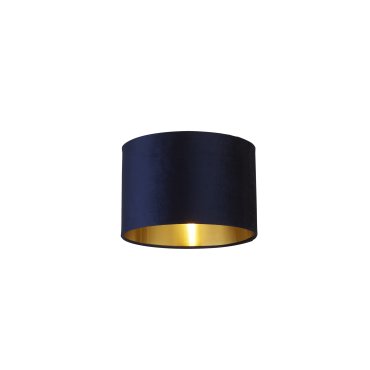Searchlight Drum Shade – lampenschirm – Ø 30 x 20 cm – marineblau und gebürstetes gold