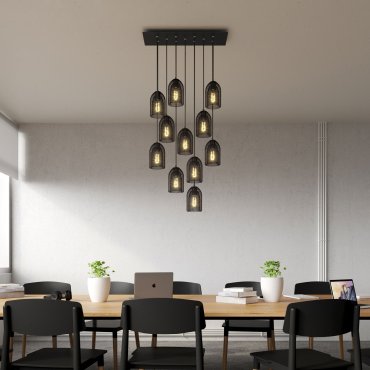 Creative Cables - Hängeleuchte 11L - 67,5 x 140 cm - schwarz