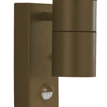 Searchlight Metro - Außenwandleuchte mit PIR-Sensor - 7 x 21 cm -IP44 - rustikales Braun