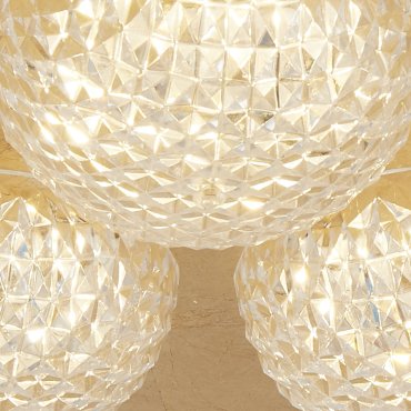 Searchlight Celestia - Deckenleuchte - Ø 35 x 7,7 cm - 3 Stufen Dimmer - 20W LED inkl. - gold und transparent