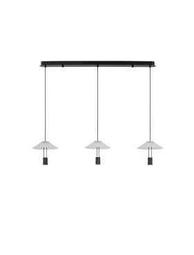 Nova Luce Anafi - Hängelampe - 100 x 200 x 22 cm - 24W LED inkl. - sand schwarz