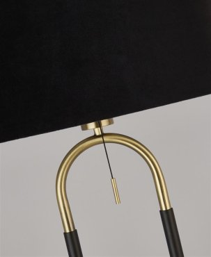 Searchlight Jazz - Stehleuchte - Ø 45 x 161 cm - mattschwarz und satiniertes Messing