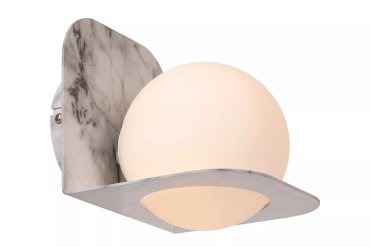 Lucide Davy - Wandleuchte - 14 x 16 x 16,7 cm - IP44 - weißer Marmor