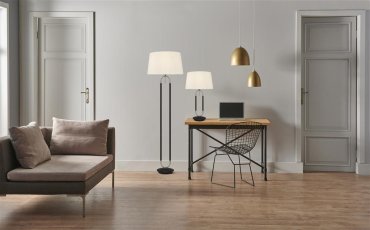 Searchlight Jazz - Tischleuchte - Ø 37 x 62 cm - mattschwarz, weiß und satin-silber