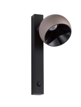 Nova Luce Lusa - wandleuchte - Ø 10 x 26 x 13 cm - 10W LED inkl. - Mokka Kaffee und schwarz