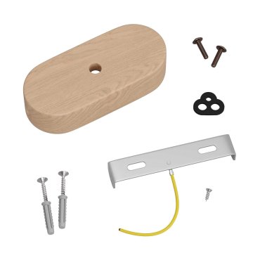 Creative Cables - ovale Deckenrosette 1 Lichtpunkt - 2,7 x 12 x 5,1 cm - Holz