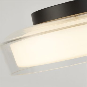 Searchlight Puck - Deckenleuchte - Ø 30 x 10 cm - 14W dimmbare LED inkl - IP44 - schwarz und transparent