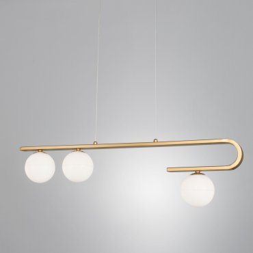 Nova Luce Cantona - Hängeleuchte - 80 x 10 x 180 cm - Messing gold und weiß