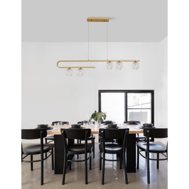 Nova Luce Mirano - Pendelleuchte - 113 x 10 x 180 cm - Messing gold und transparent