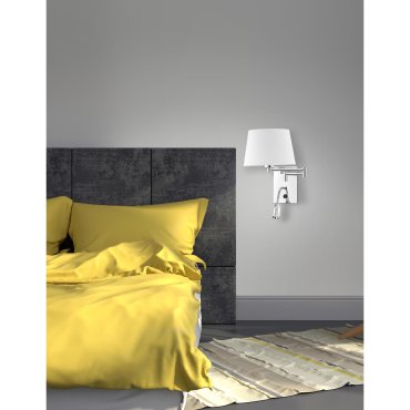Nova Luce Cingo - Wandleuchte mit Schalter - 36 x 33 cm - 3W LED inkl. - weiß und chrom