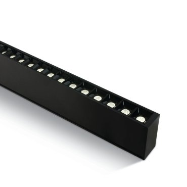 ONE Light LED Linear Profiles - Decken-/Hängelampe - 130 x 7 x 3,5 cm - 40W LED inkl. - schwarz - warmweiße Lichtfarbe