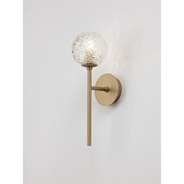 Nova Luce Mirano - Wandleuchte - 14,5 x 11 x 35 cm - Messing gold und transparent