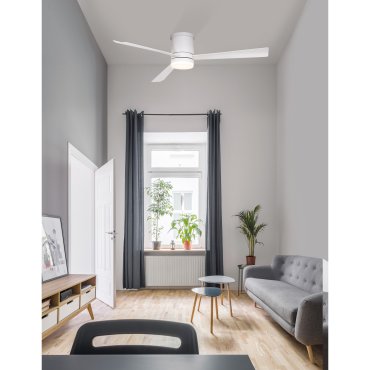 Nova Luce Silky - Deckenventilator mit Licht und Fernbedienung - Ø 132 x 25 cm - 18W LED inkl. - matt weiß