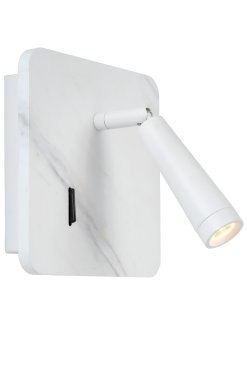 Lucide Oregon - nachttischlampe mit usb-anschluss - 15 x 15 x 9 cm - 3W LED inkl - weiß