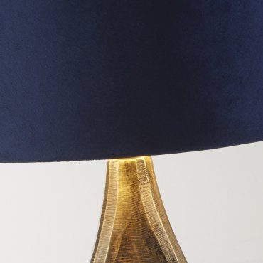 Searchlight Bucklow - Tischleuchte - Ø 40 x 46 cm - marineblau, antikes Messing und Gold