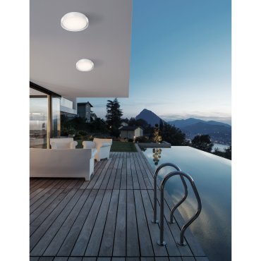 Nova Luce Oliver - Außen-Deckenleuchte - Ø 27 x 7 cm - 20W LED inkl. - IP65 - sandweiß