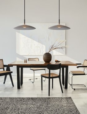 Nova Luce Polifemo - hängelampe - Ø 40 x 140 cm - 12W LED inkl. - Rauchglas und Sand schwarz