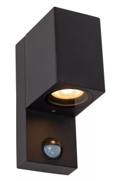 Lucide Zaro - Außenwandleuchte mit Sensor - 7 x 10,4 x 17 cm - IP65 - schwarz