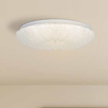 Searchlight Pandora - Deckenleuchte - Ø 33 x 9 cm - 18W dimmbare LED inkl - Chrom und transparent