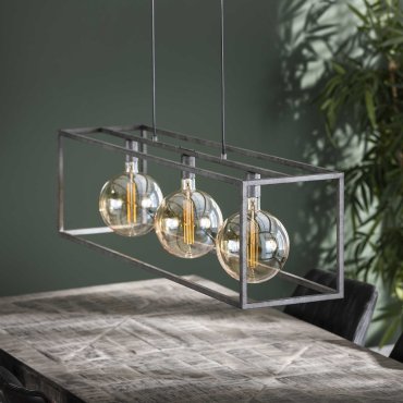 AUSSTELLUNGSSTÜCK - Vico Giant Square - Hängeleuchte 3L - 125 x 30 x 150 cm - silber