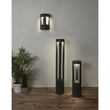 Searchlight Michigan - Außenwandleuchte - 13 x 13 x 20 cm - 7W LED inkl - IP54 - dunkelgrau