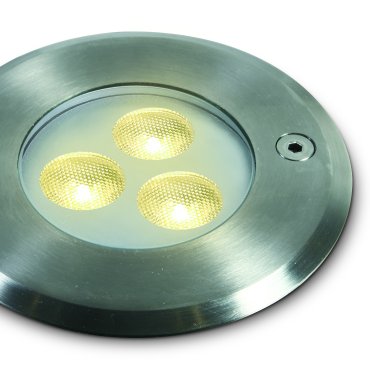 ONE Light LED Underwater Range - Unterwasser-LED-Strahler - Ø 100 mm, Ø 88 mm Einbaumaß - 3 x 1W dimmbare LED inkl. - IP68 - Edelstahl - Lichtfarbe warmweiß