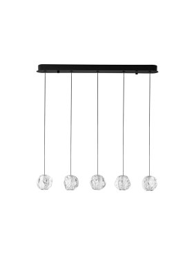 Nova Luce Ifos - Hängelampe- 10 x 150 x 84 cm - 25W dimmbar LED inkl. - Sand Schwarz und verchromtes Metall