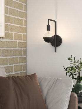 Calex U-Line - Wandleuchte mit Schalter - 25 x 15 cm - schwarz