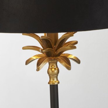 Searchlight Palm - Tischleuchte - Ø 40 x 65 cm - Messing antik, schwarz und gold