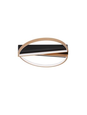 Nova Luce Elize - Deckenleuchte - 43,2 x 43,6 x 8 cm - 28W dimmbares LED inkl. - schwarz und gold