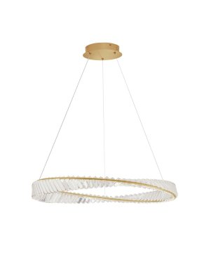 Nova Luce Aurelia - hängeleuchte - Ø 80 x 120 cm - 43W dimmbares LED inkl. - gold