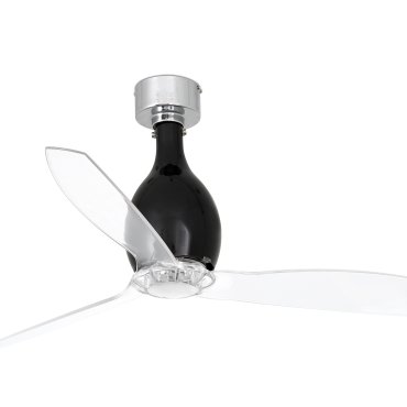 Faro Mini Eterfan - Deckenventilator mit Fernbedienung - Ø 128 cm - mattschwarz und transparent