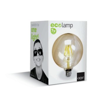 ONE Light Retro LED-Lampe - Ø 12,5 x 17,5 cm - E27 - 7W dimmbar - 2200K - bernsteinfarben