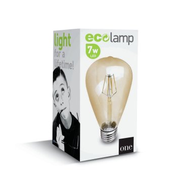 ONE Light Retro LED-Lampe - Ø 6,4 x 14,5 cm - E27 - 7W dimmbar - 2200K - amber
