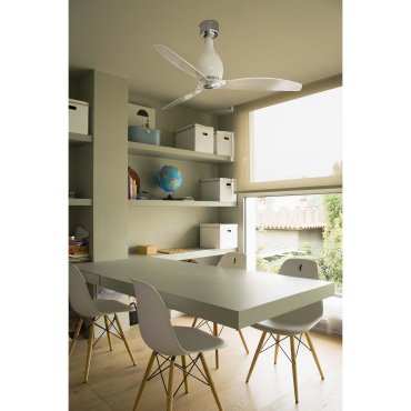 Faro Mini Eterfan - Deckenventilator mit Fernbedienung - Ø 128 cm - weiß und transparent