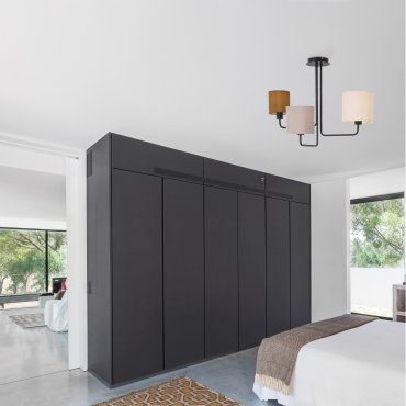 Nova Luce Bitonto - Pendelleuchte - Ø 56,2 x 43 cm - sand schwarz, grau, braun und elfenbein