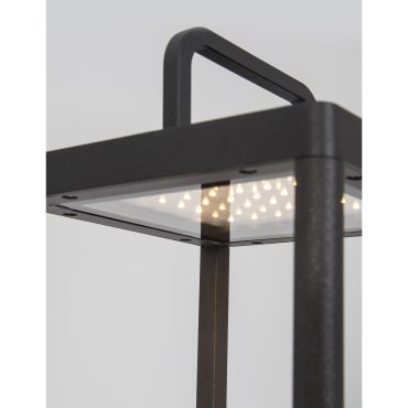 Nova Luce Bali - tragbare Solar-Stehleuchte mit USB-Anschluss - 36 cm - 2W dimmbare LED inkl. - IP65 - anthrazit