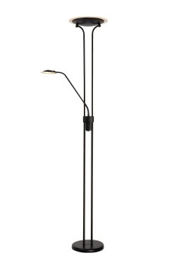 Lucide Champion - Stehleuchte - Ø 25,4 x 180 cm - 20W + 4W dimmbare LED inkl. - schwarz