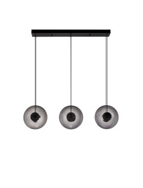 Nova Luce Ballet - Hängelampe - 85 x 169 x 26 cm - 24W dimmbar LED inkl. - sand schwarz und rauchgrau