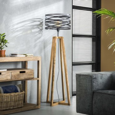 Vico Twisted Wood - Stehleuchte - 141 cm - schiefergrau