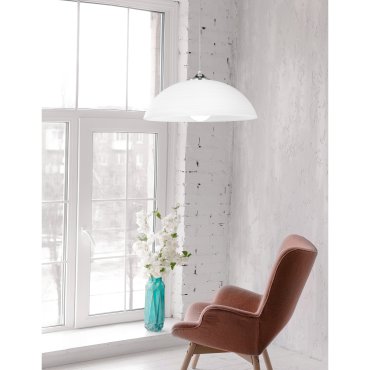Nova Luce Prego - Hängeleuchte - Ø 40 x 100 cm - weiß und chrom