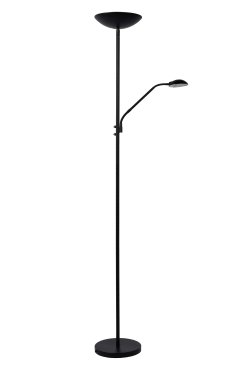 Lucide Zenith - Stehleuchte mit Leselicht - 180 cm - 20W + 4W dimmbare LED inkl - schwarz